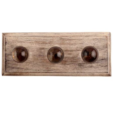 Clear Round Glass Wooden Hook